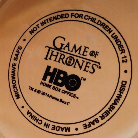 2014 Game of Thrones Cream Colored Embossed Map Ceramic Beer Stein 7" tall NICE - Picture 4 of 4